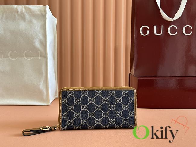 Okify Gucci Emblem Dark Blue Wallet 19x10x2.5cm - 1