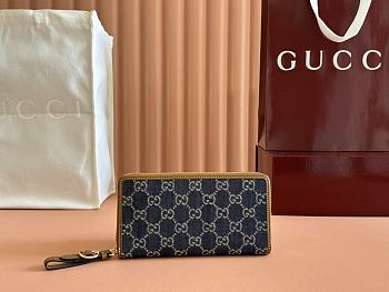 Okify Gucci Emblem Dark Blue Wallet 19x10x2.5cm