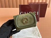 Okify Gucci Blondie Wallet In Green Suede 11x9cm  - 1