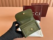 Okify Gucci Blondie Wallet In Green Suede 11x9cm  - 2