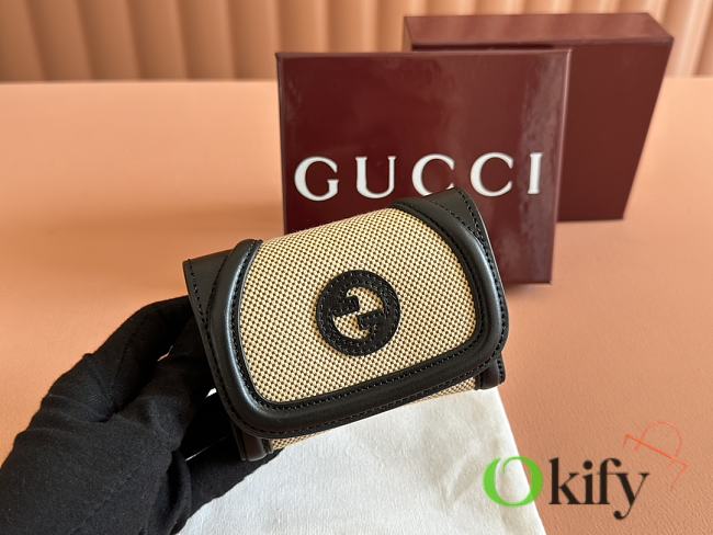 Okify Gucci Blondie Wallet In Beige And Black 11x9cm  - 1