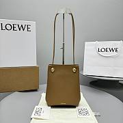 Okify Loewe Pebble Pouch Bag In Brown Oak 23x19x8cm  - 1