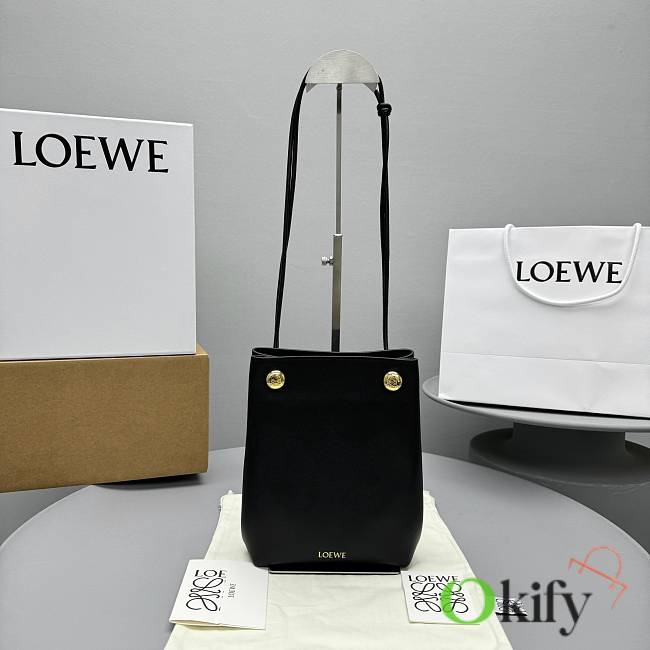 Okify Loewe Pebble Pouch Bag In Black 23x19x8cm  - 1