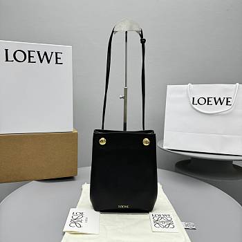 Okify Loewe Pebble Pouch Bag In Black 23x19x8cm 