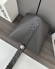 Okify Loewe Large Pebble Braided Bucket Bag In Gray 24.5x23.5x28cm  - 3