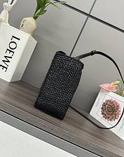 Okify Loewe Font Tote Raffia Black Bag 24x11x19.5cm - 2