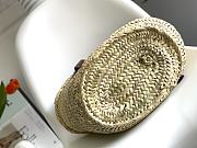 Okify Loewe Basket Bag In Palm Leaf And Calfskin 40x26.5x16cm - 5