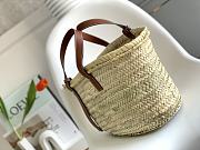 Okify Loewe Basket Bag In Palm Leaf And Calfskin 40x26.5x16cm - 4