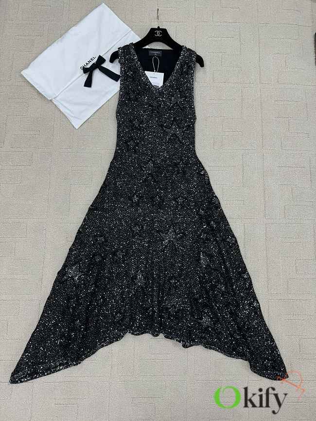 Okify CC Black Sequin Star Dress  - 1