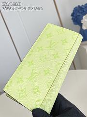 Okify Louis Vuitton Brazze Green Long Wallet M14110 10x19x2cm  - 5