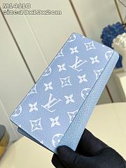 Okify Louis Vuitton Brazze Blue Long Wallet M14110 10x19x2cm  - 2