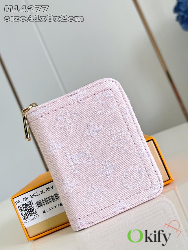 Okify Louis Vuitton Zippy Coin Denim Wallet In Pink M14277 11x8x2cm - 1