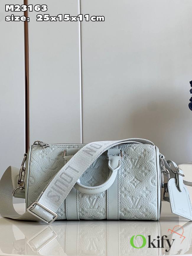 Okify Louis Vuitton Keepall 25 Mint Gray Bag M23163 25x15x11cm  - 1
