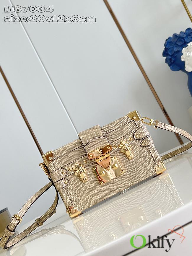 Okify Louis Vuitton Petite Malle Lizard Gold Trunk Bag M87034 20x12x6cm  - 1