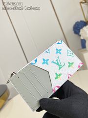 Okify Louis Vuitton White Card Holder With Harmonious Monogram M14261 8x14x1cm - 5