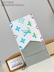 Okify Louis Vuitton White Card Holder With Harmonious Monogram M14261 8x14x1cm - 1