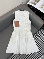 Okify Louis Vuitton White Sleeveless Dress SML  - 1