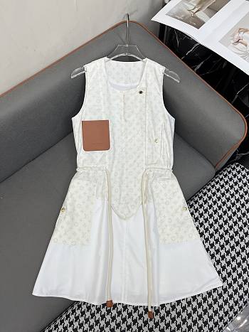Okify Louis Vuitton White Sleeveless Dress SML 