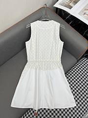 Okify Louis Vuitton White Sleeveless Dress SML  - 5