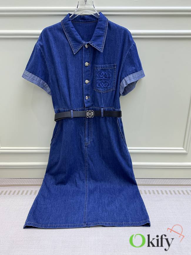 Okify Loewe Denim Blue Dress SML  - 1