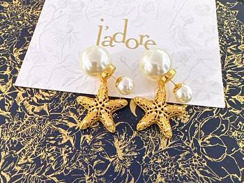 Okify Dior Star Fish Gold Earrings 
