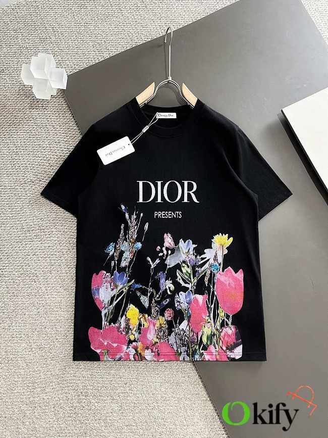 Okify Dior T-shirt White/ Black 14667 - 1