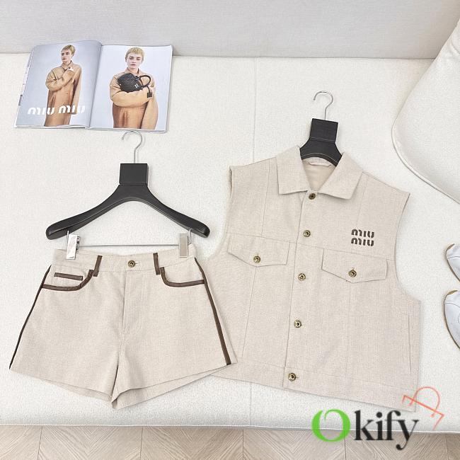 Okify MiuMiu Set Of Sleeveless Vest And Shorts  - 1