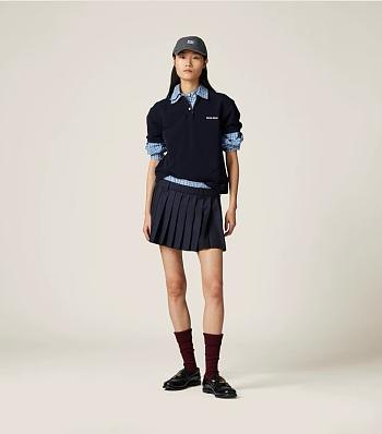 Okify MiuMiu Set Of Plaid Polo Shirt And Skirt