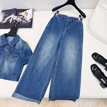 Okify Prada Blue Straight Jeans 