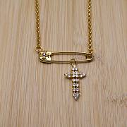 Okify Chrome Heart Pin Gold Necklace 23610 - 4