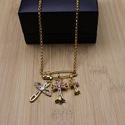 Okify Chrome Heart Pin Gold Necklace 23611 - 4