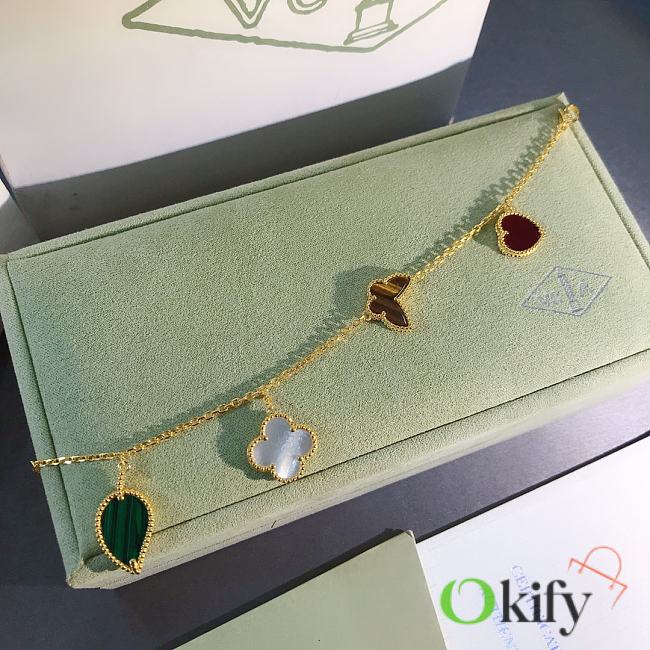 Okify VCA Four Different Charms Gold Bracelet - 1