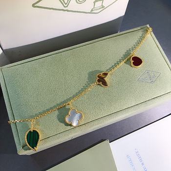Okify VCA Four Different Charms Gold Bracelet