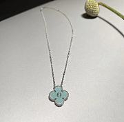 Okify VCA Silver Necklace In Light Blue  - 5