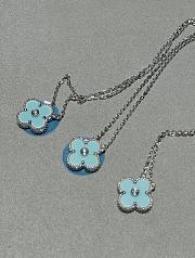 Okify VCA Silver Necklace In Light Blue  - 3