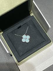 Okify VCA Silver Necklace In Light Blue  - 1