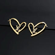 Okify Louis Vuitton Heart Gold Earrings  - 5