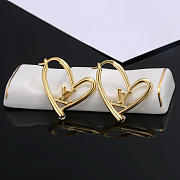 Okify Louis Vuitton Heart Gold Earrings  - 4