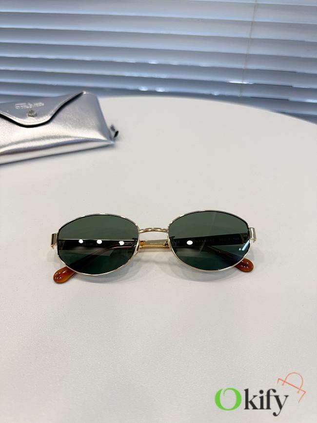 Okify Fakeme NoCap Sunglasses In Gold Frame Dark Green Lense - 1