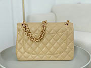 Okify CC Classic Caviar Flap Bag In Beige 30cm  - 2