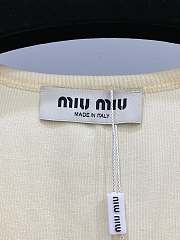 Okify MiuMiu Cream Diamond Studded Letter Tank Top SML  - 2