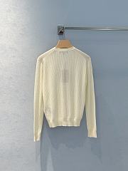 Okify Loro Piana V Neck Silk Cardigan In White SML  - 5