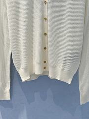 Okify Loro Piana V Neck Silk Cardigan In White SML  - 4