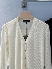 Okify Loro Piana V Neck Silk Cardigan In White SML  - 3