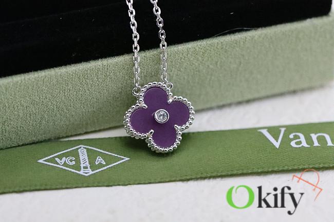 Okify VCA Purple Silver Necklace  - 1