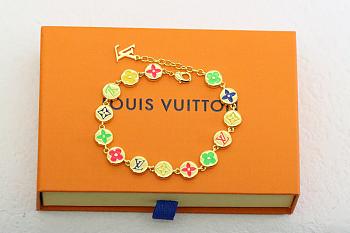 Okify Louis Vuitton Gold Bracelet With Multicolor Monogram Charm 