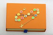 Okify Louis Vuitton Gold Bracelet With Multicolor Monogram Charm  - 3