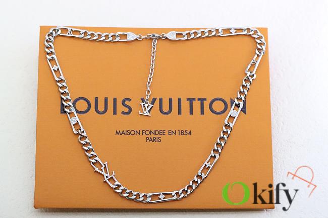Okify Louis Vuitton Silver Necklace For Men  - 1