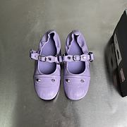 Okify Balenciaga Le City Flat Ballet Shoes In Purple Crinkle EU35-40  - 2