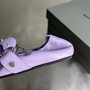 Okify Balenciaga Le City Flat Ballet Shoes In Purple Crinkle EU35-40  - 3